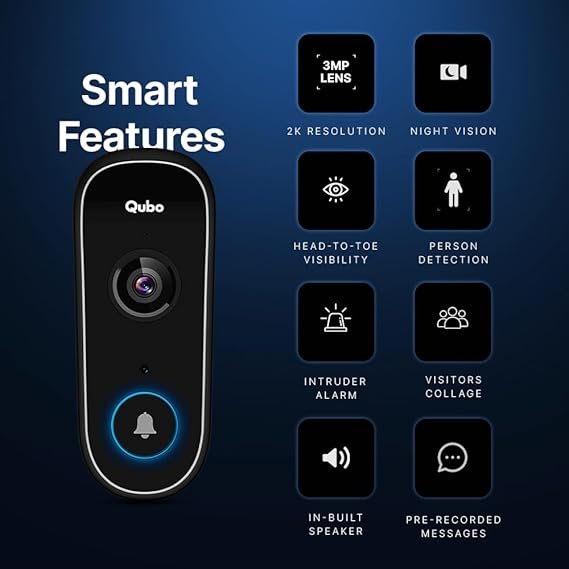 Qubo Smart WiFi Video Doorbell Pro 2K Qubo Smart WiFi Video Doorbell Pro 2K