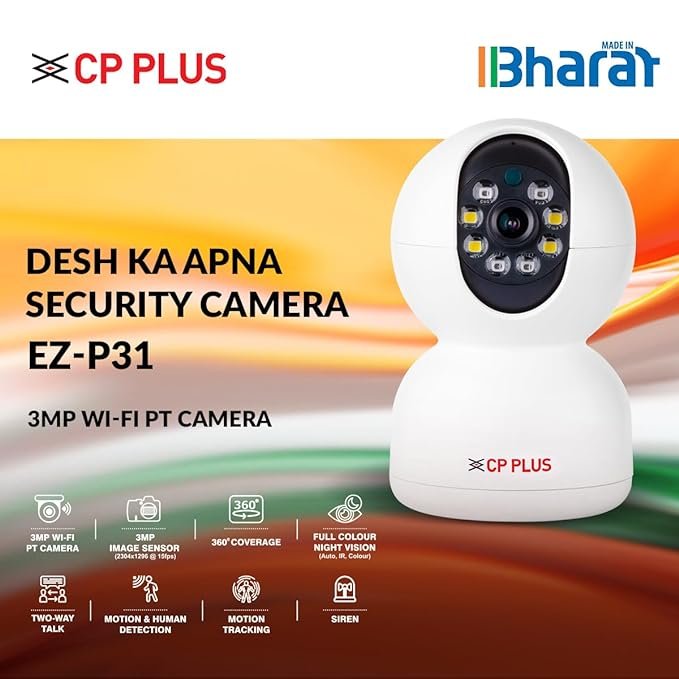 CP PLUS 3MP Smart Wi-Fi CCTV Camera CP PLUS 3MP Smart Wi-Fi CCTV Camera