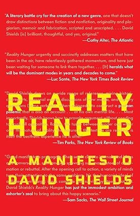 banner image of book Reality Hunger A Manifesto by David Shields